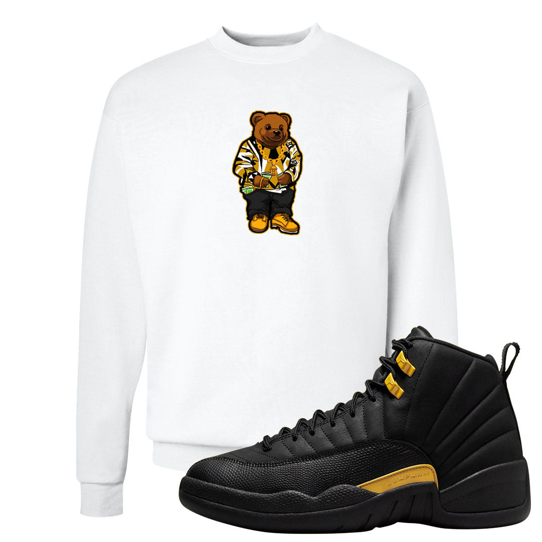 Black Gold Taxi 12s Crewneck Sweatshirt | Sweater Bear, White