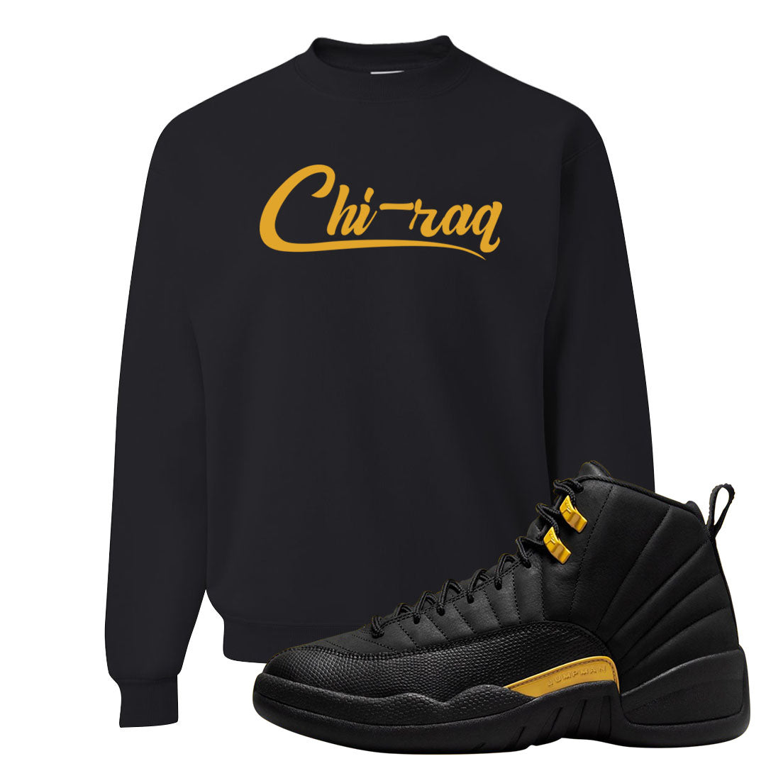Black Gold Taxi 12s Crewneck Sweatshirt | Chiraq, Black