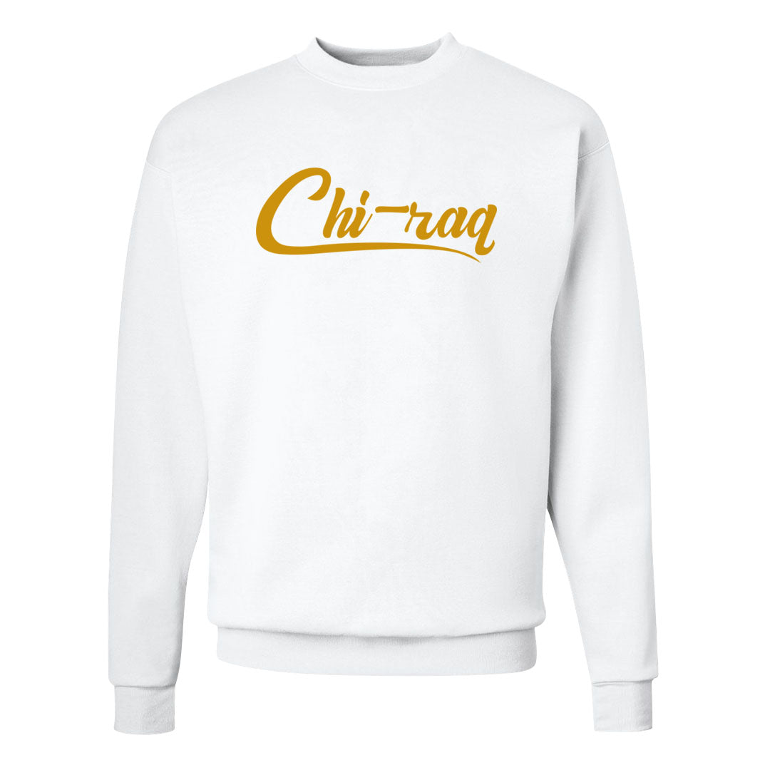 Black Gold Taxi 12s Crewneck Sweatshirt | Chiraq, White