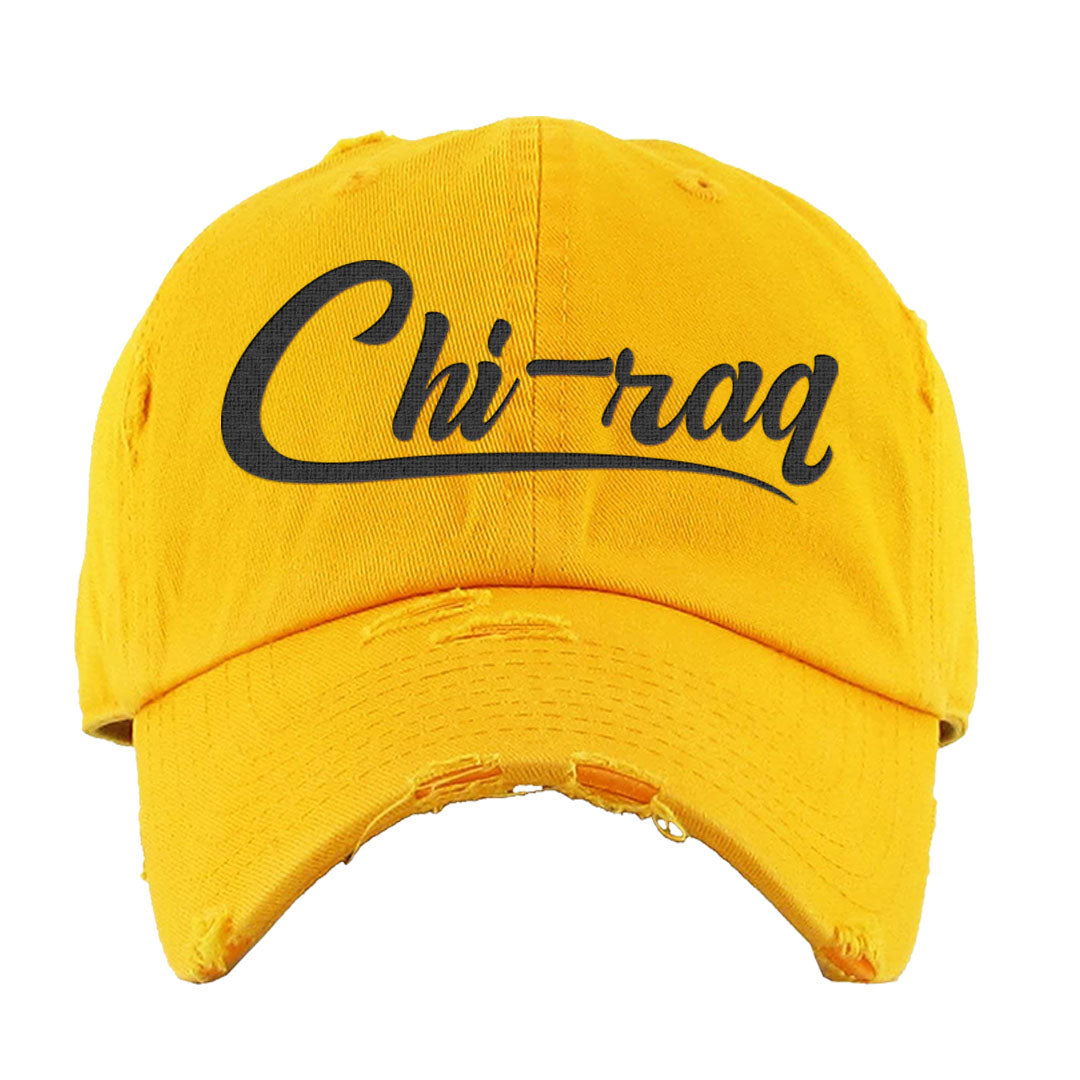 Black Gold Taxi 12s Distressed Dad Hat | Chiraq, Gold