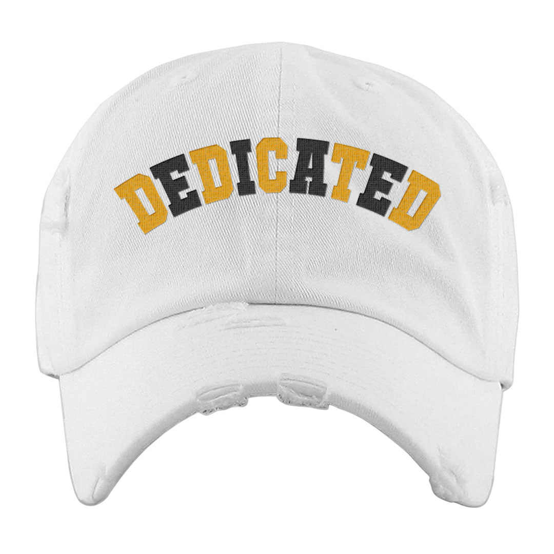 Black Gold Taxi 12s Distressed Dad Hat | Dedicated, White