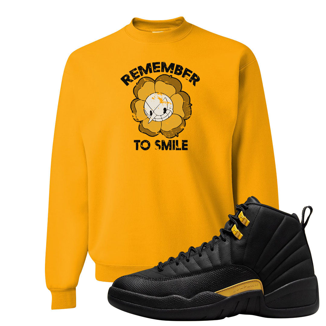 Black Gold Taxi 12s Crewneck Sweatshirt | Remember To Smile, Gold