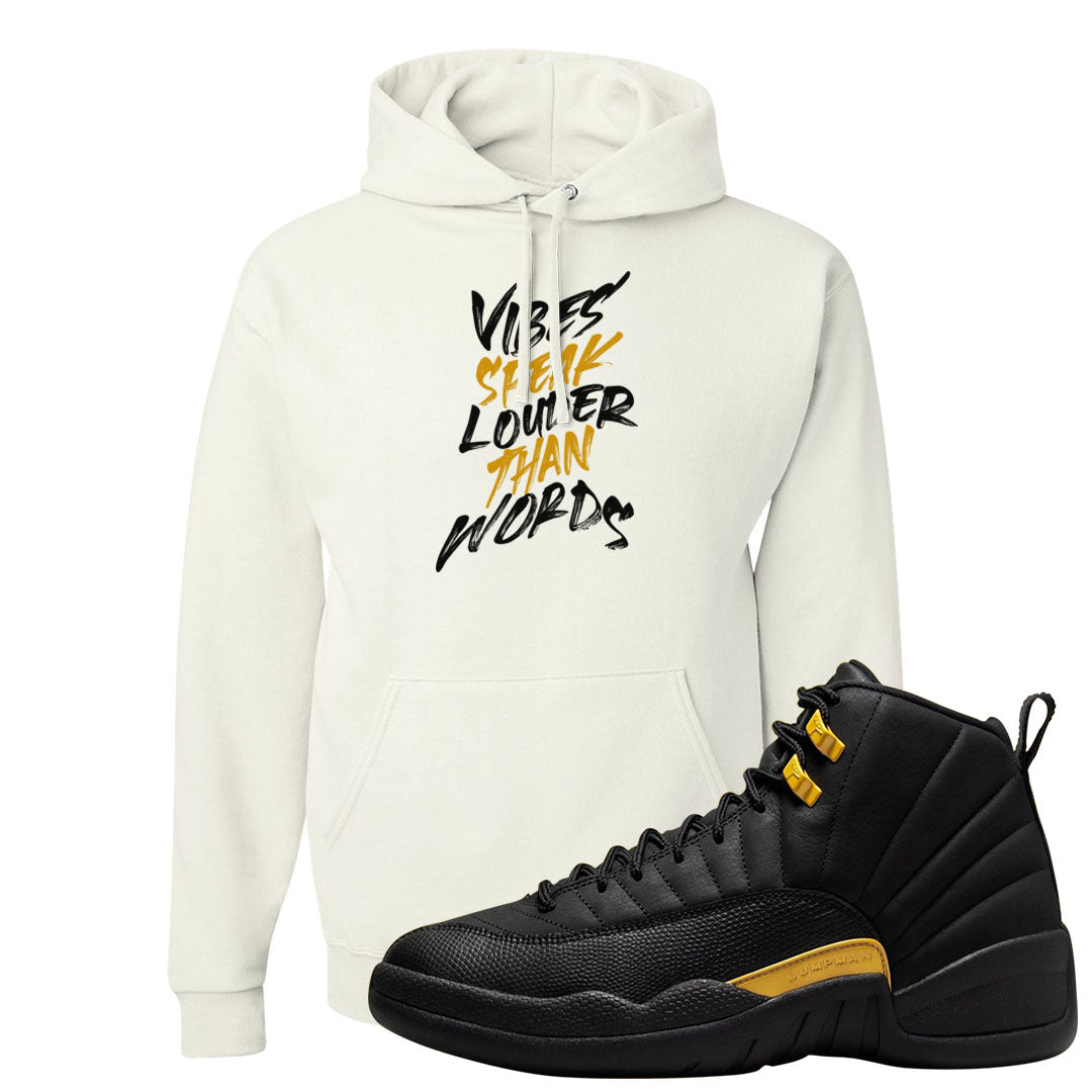 Black Gold Taxi 12s Hoodie | Vibes Speak Louder Than Words, White