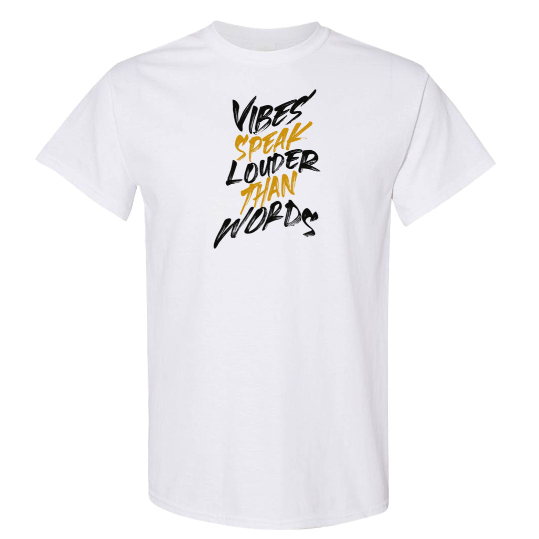 Black Gold Taxi 12s T Shirt | Vibes Speak Louder Than Words, White