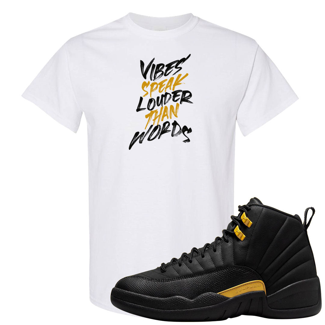 Black Gold Taxi 12s T Shirt | Vibes Speak Louder Than Words, White