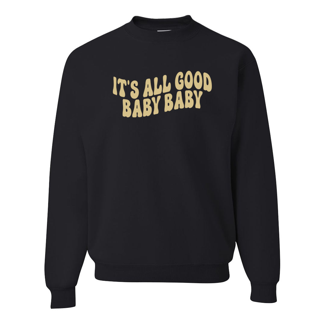 Midnight Navy Golf 12s Crewneck Sweatshirt | All Good Baby, Black