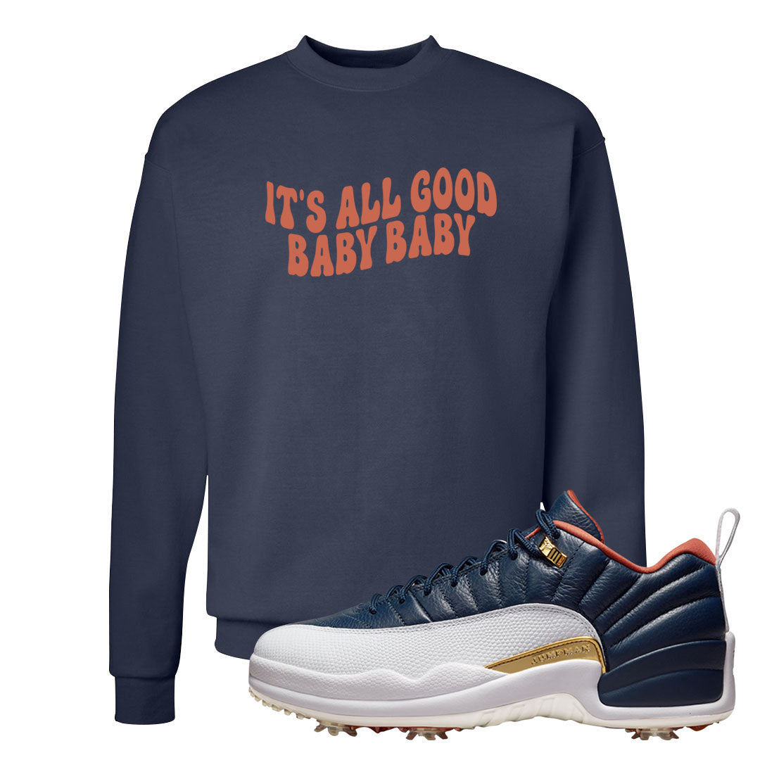 Midnight Navy Golf 12s Crewneck Sweatshirt | All Good Baby, Navy