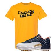 Midnight Navy Golf 12s T Shirt | All Good Baby, Gold