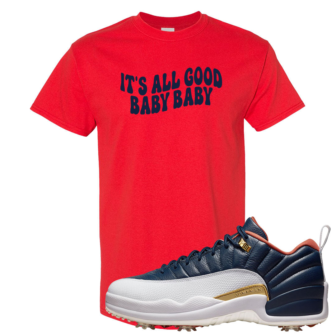 Midnight Navy Golf 12s T Shirt | All Good Baby, Red