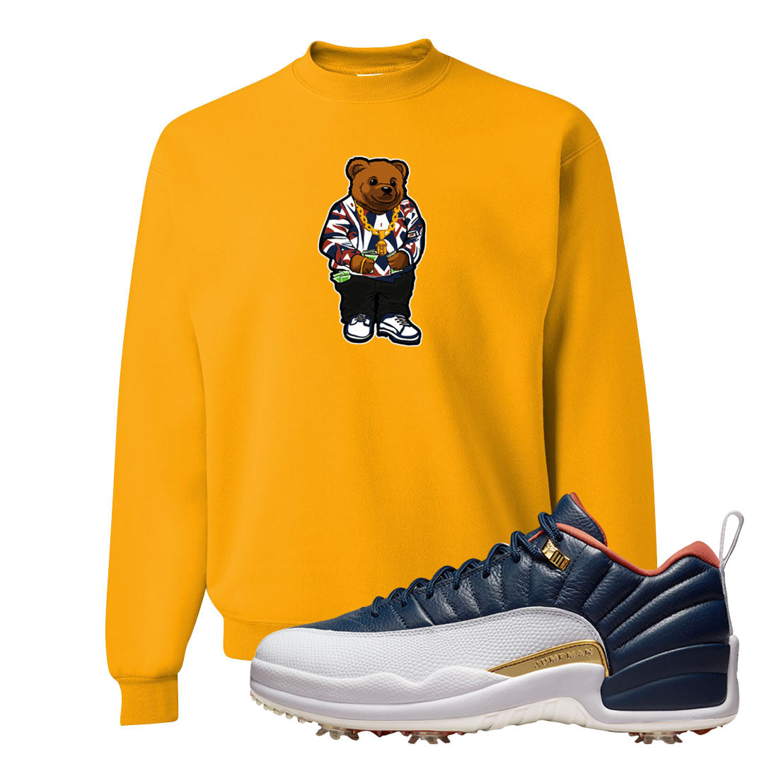 Midnight Navy Golf 12s Crewneck Sweatshirt | Sweater Bear, Gold