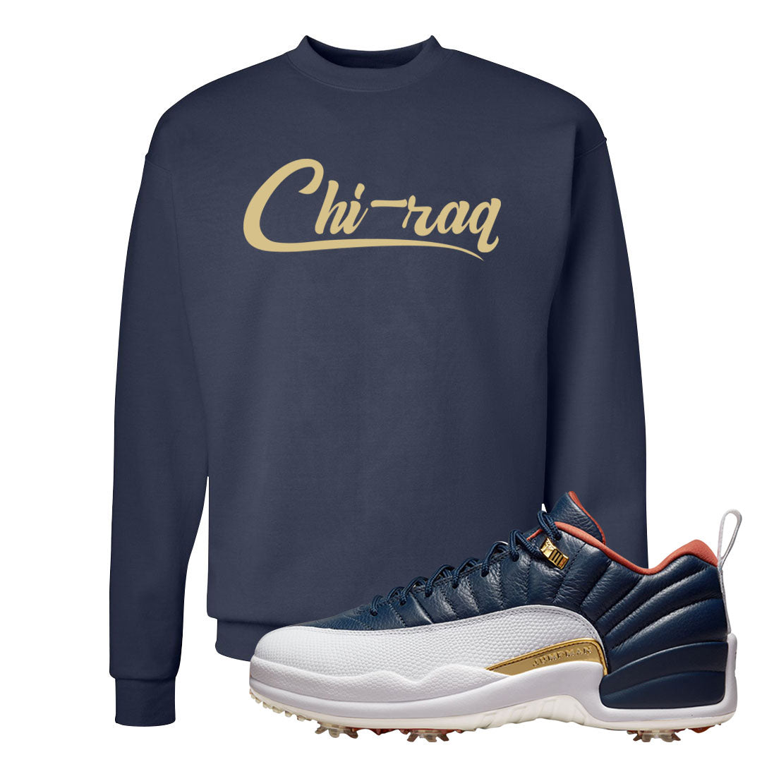 Midnight Navy Golf 12s Crewneck Sweatshirt | Chiraq, Navy