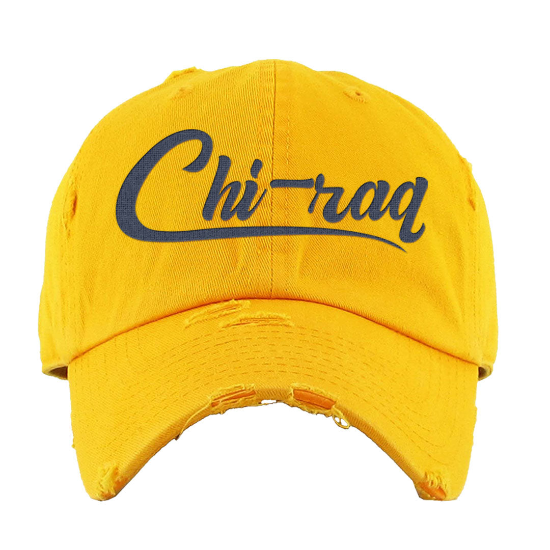 Midnight Navy Golf 12s Distressed Dad Hat | Chiraq, Gold