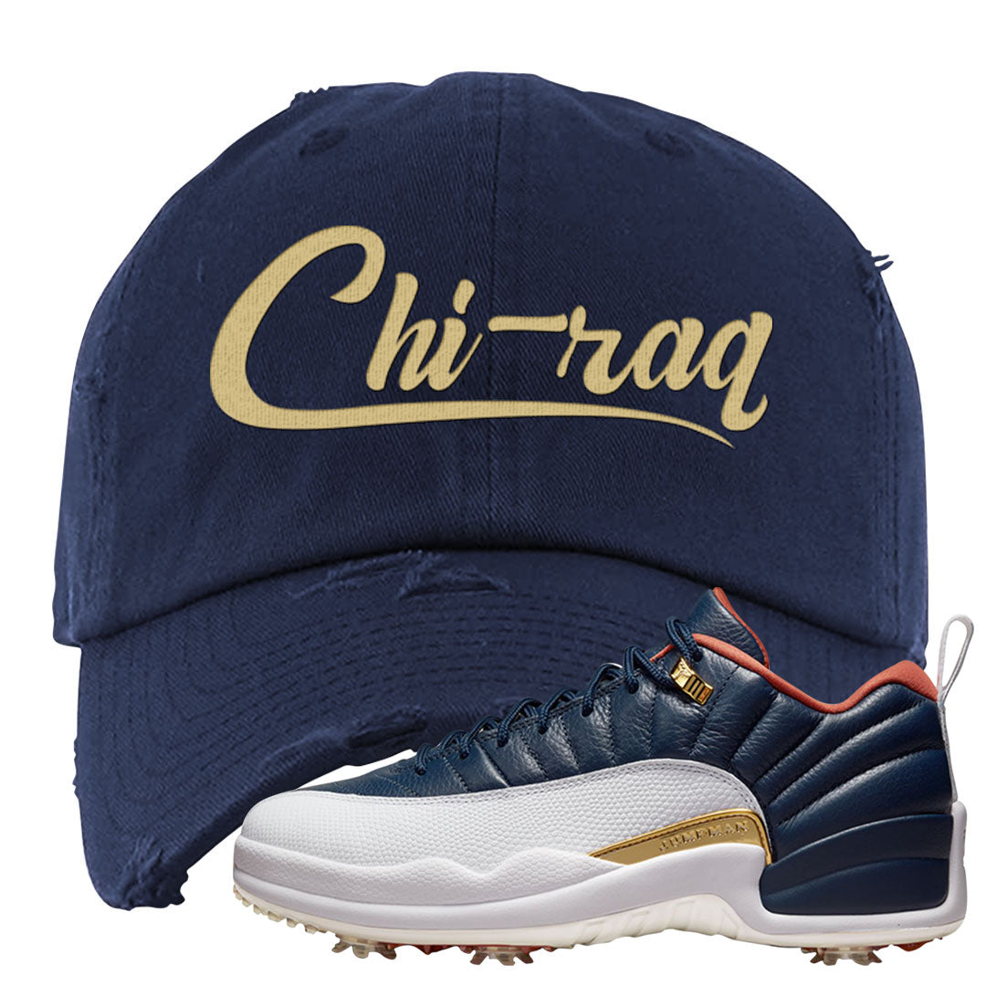 Midnight Navy Golf 12s Distressed Dad Hat | Chiraq, Navy