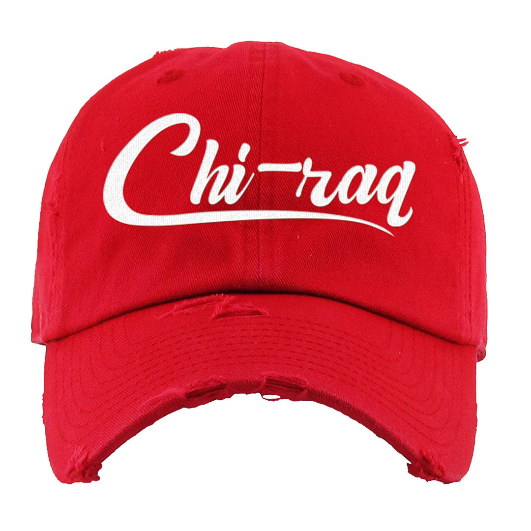 Midnight Navy Golf 12s Distressed Dad Hat | Chiraq, Red