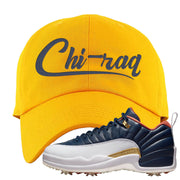 Midnight Navy Golf 12s Dad Hat | Chiraq, Gold