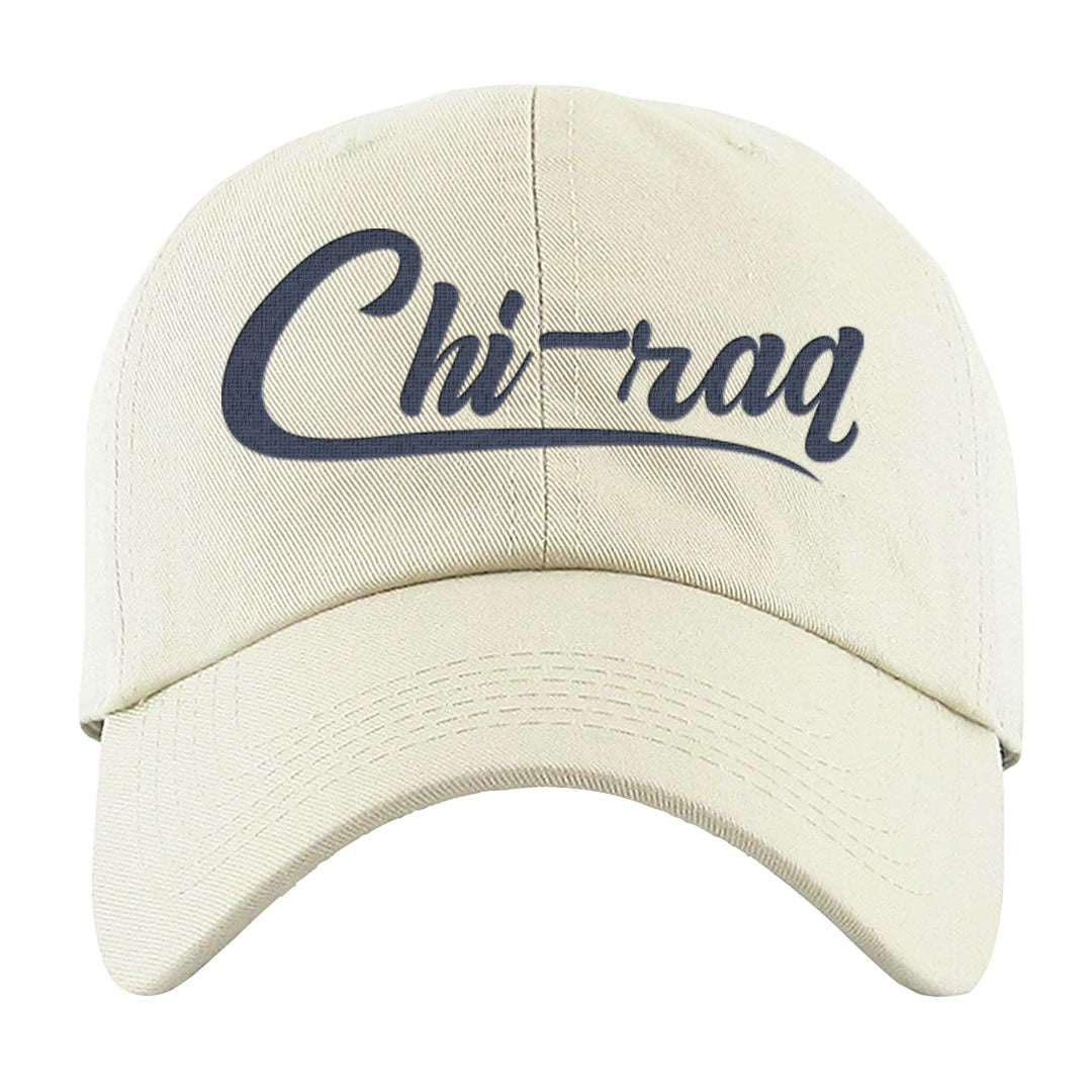 Midnight Navy Golf 12s Dad Hat | Chiraq, White
