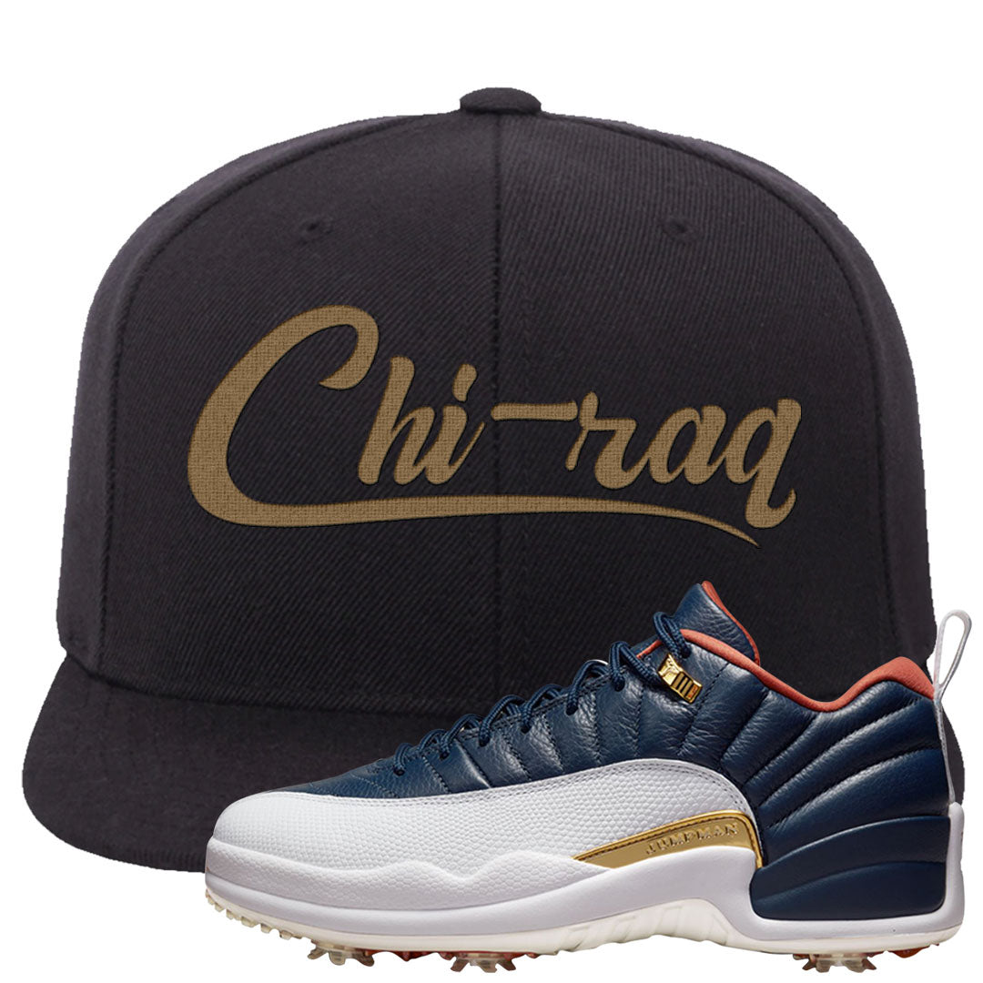 Midnight Navy Golf 12s Snapback Hat | Chiraq, Black