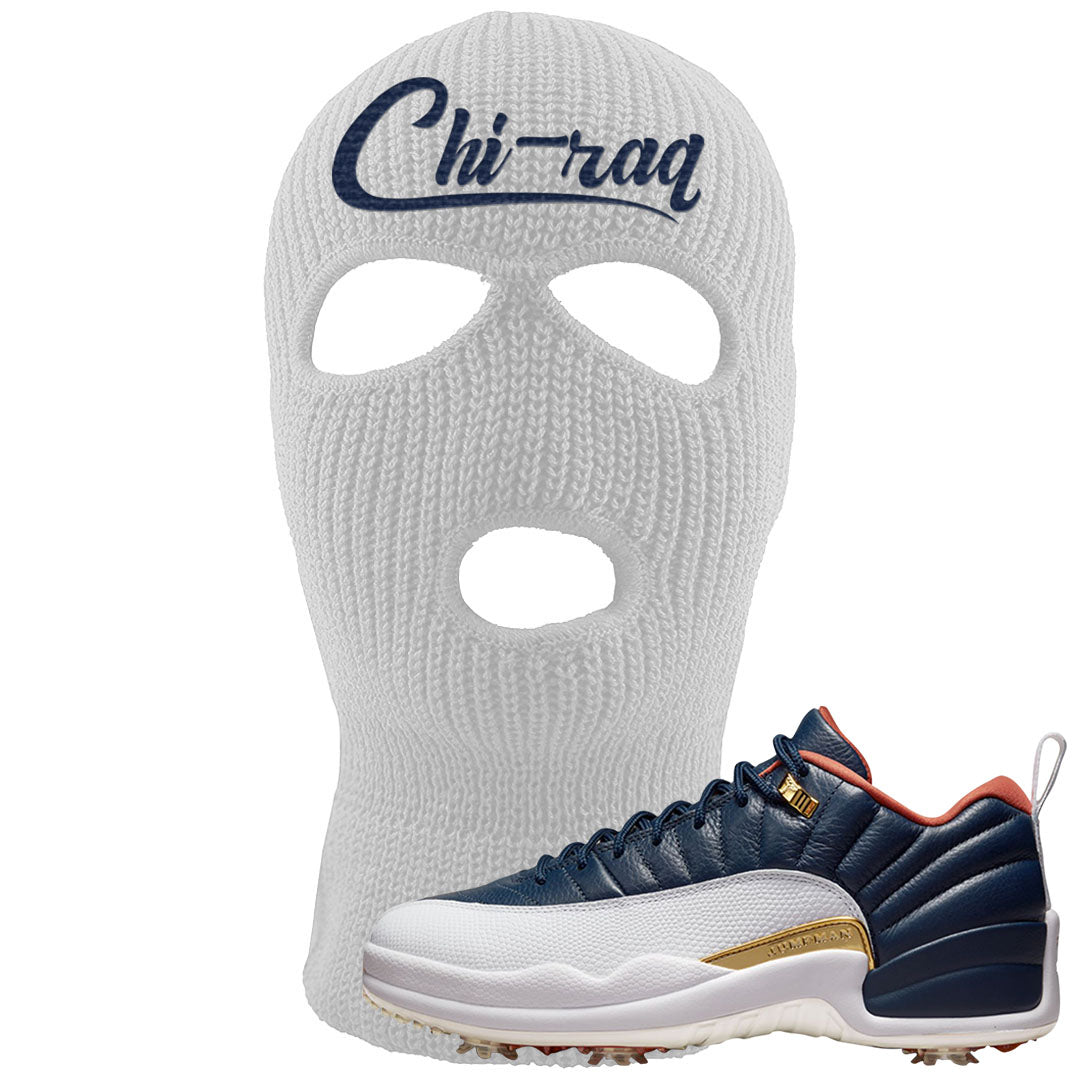 Midnight Navy Golf 12s Ski Mask | Chiraq, White
