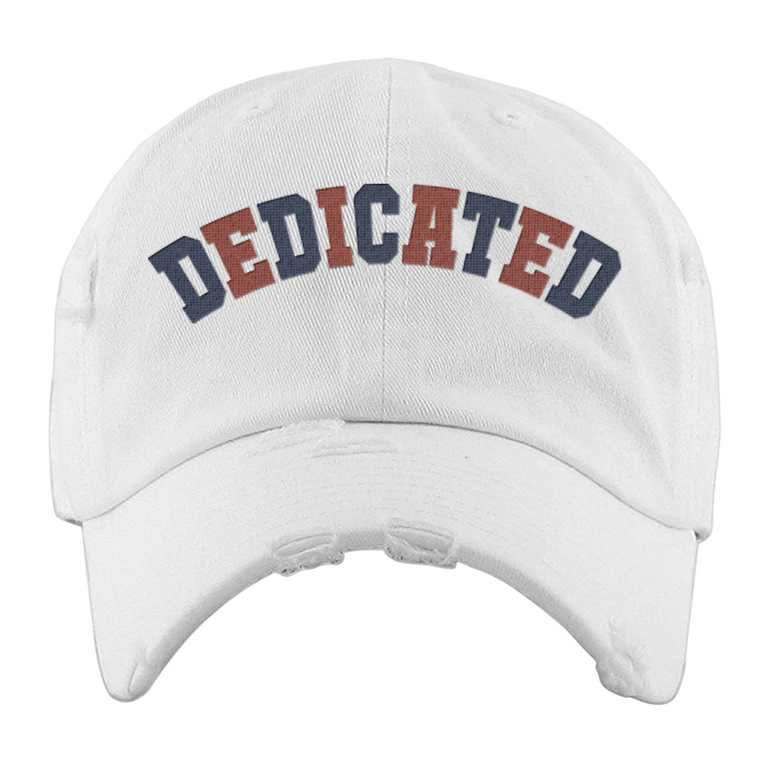 Midnight Navy Golf 12s Distressed Dad Hat | Dedicated, White