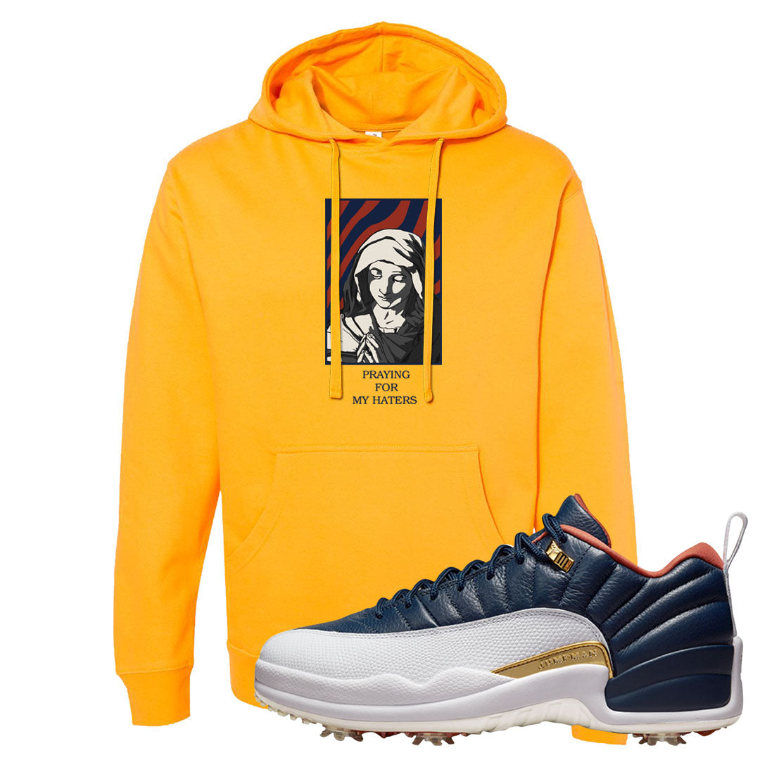 Midnight Navy Golf 12s Hoodie | God Told Me, Gold