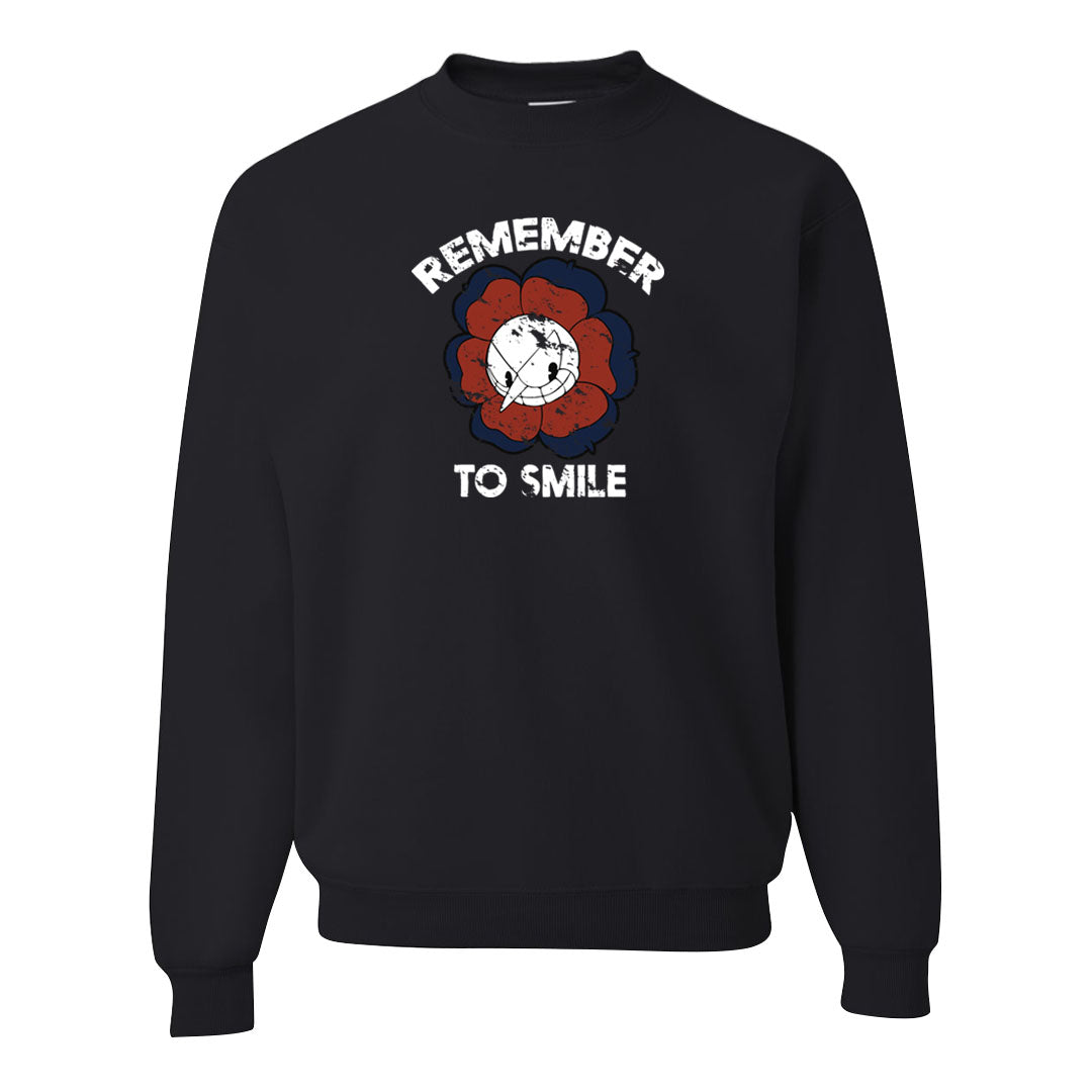 Midnight Navy Golf 12s Crewneck Sweatshirt | Remember To Smile, Black