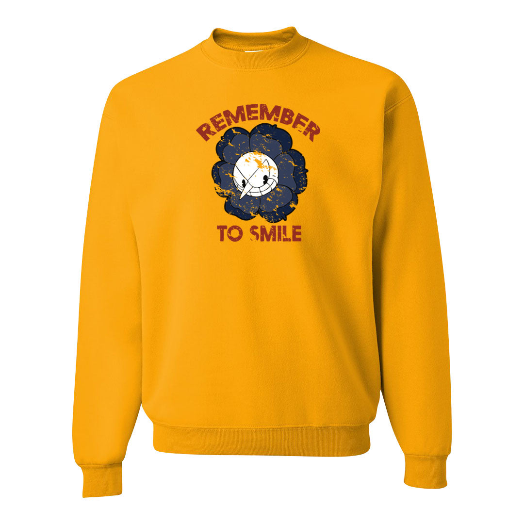 Midnight Navy Golf 12s Crewneck Sweatshirt | Remember To Smile, Gold