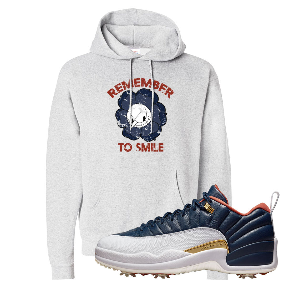 Midnight Navy Golf 12s Hoodie | Remember To Smile, Ash