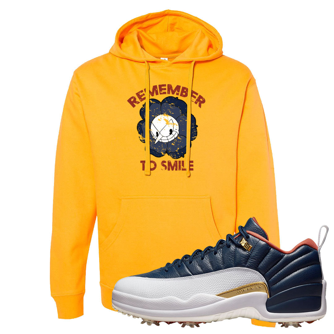 Midnight Navy Golf 12s Hoodie | Remember To Smile, Gold