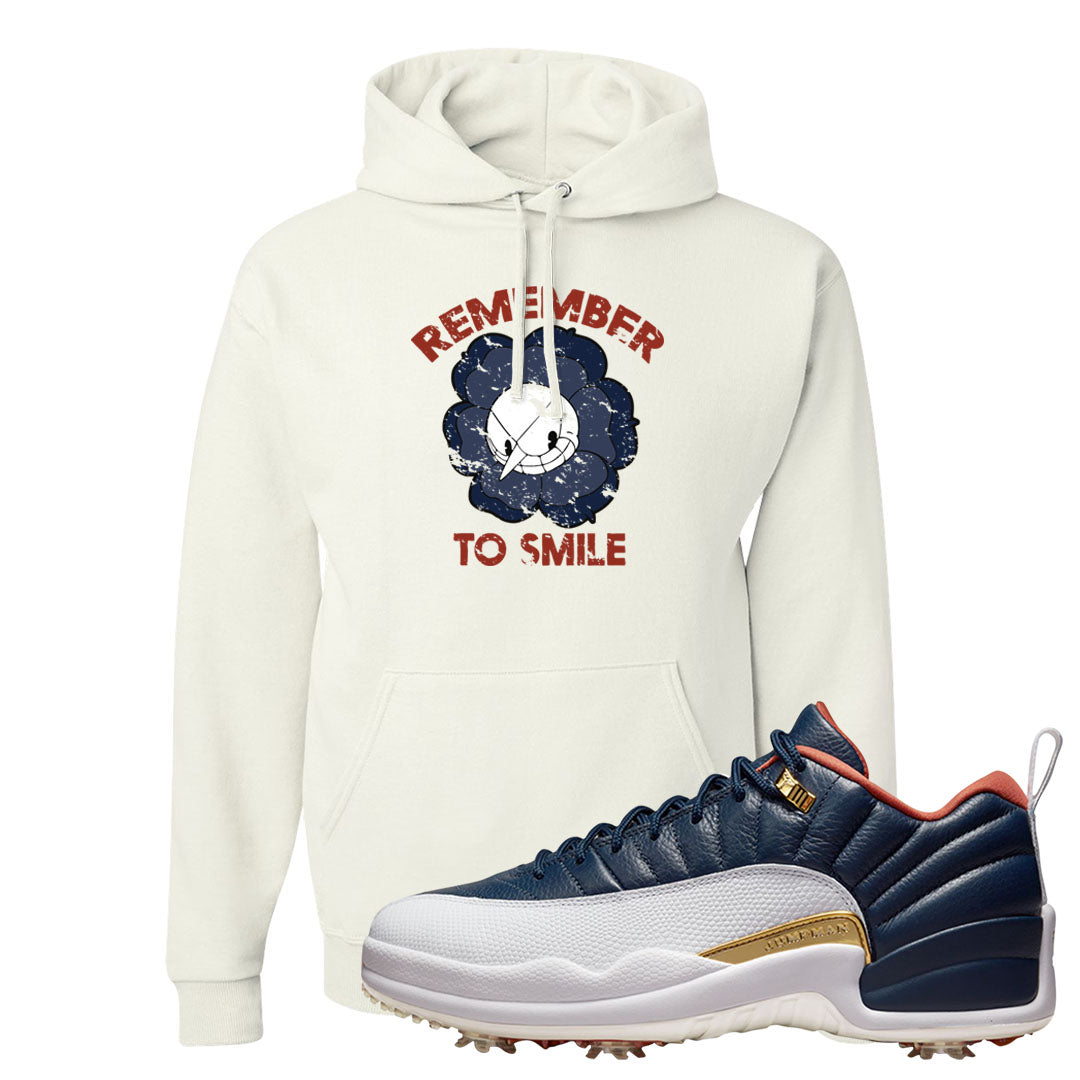 Midnight Navy Golf 12s Hoodie | Remember To Smile, White
