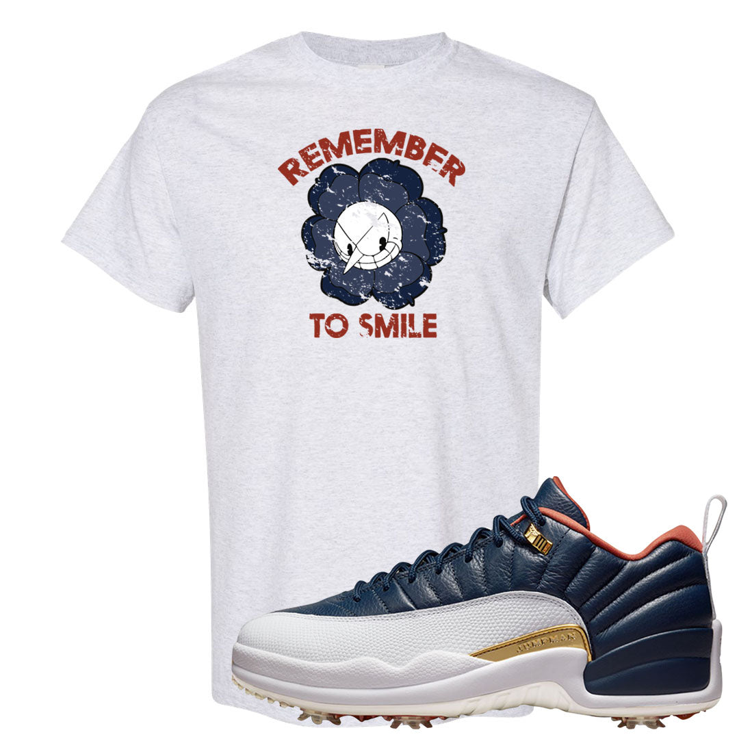 Midnight Navy Golf 12s T Shirt | Remember To Smile, Ash
