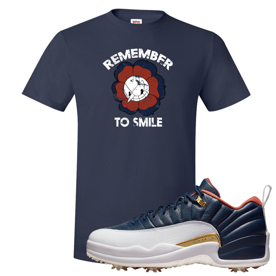 Midnight Navy Golf 12s T Shirt | Remember To Smile, Navy