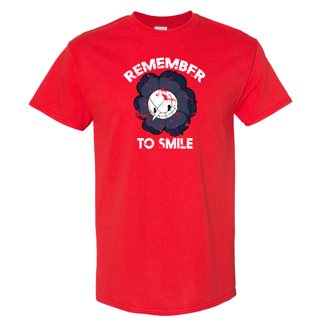 Midnight Navy Golf 12s T Shirt | Remember To Smile, Red