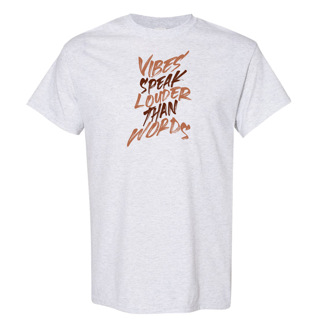 Muslin Black Burnt Sunrise 12s T Shirt | Vibes Speak Louder Than Words, Ash