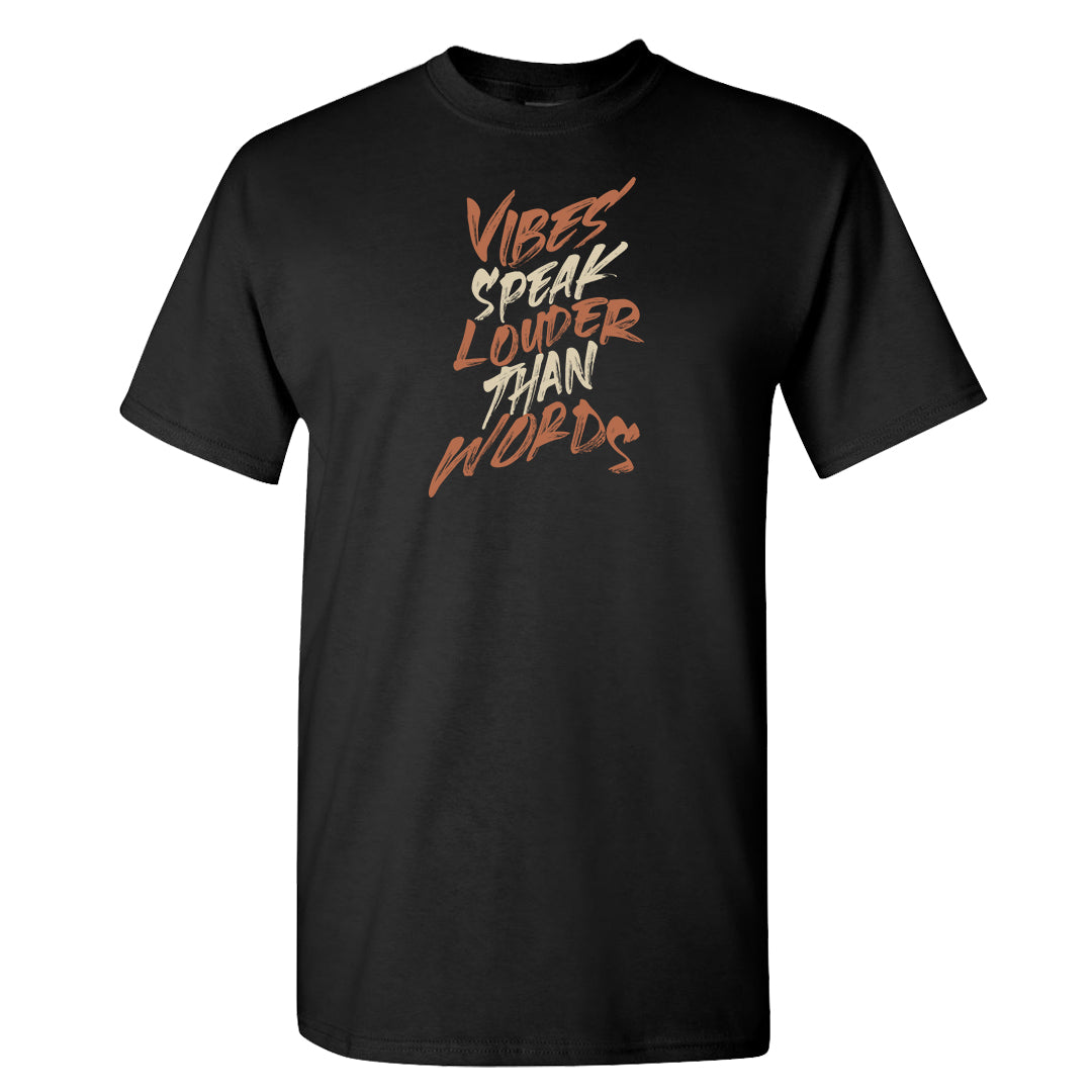Muslin Black Burnt Sunrise 12s T Shirt | Vibes Speak Louder Than Words, Black