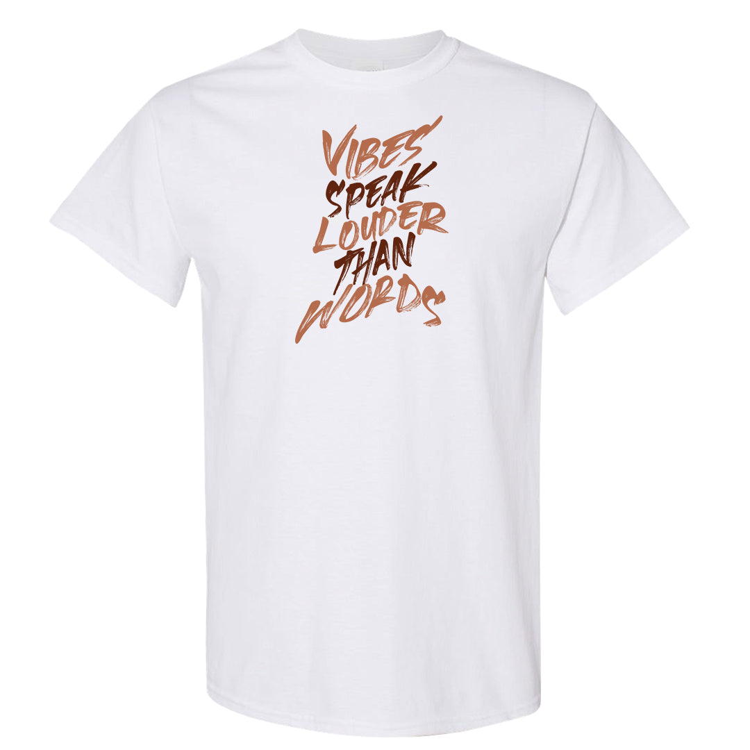 Muslin Black Burnt Sunrise 12s T Shirt | Vibes Speak Louder Than Words, White