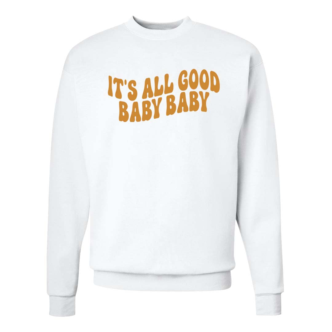 White Black Taxi 12s Crewneck Sweatshirt | All Good Baby, White