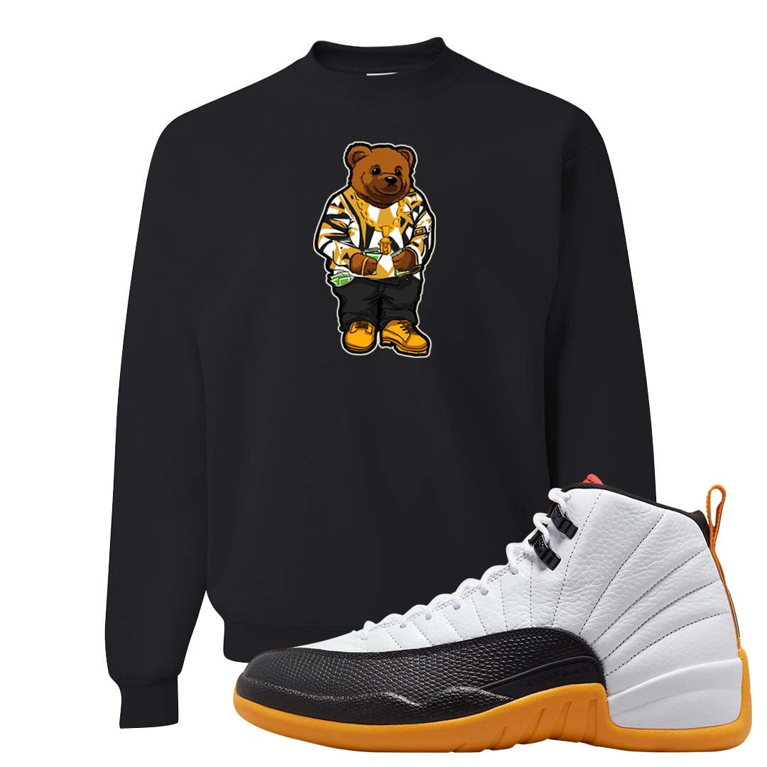 White Black Taxi 12s Crewneck Sweatshirt | Sweater Bear, Black