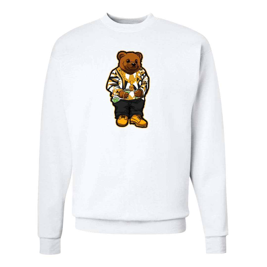 White Black Taxi 12s Crewneck Sweatshirt | Sweater Bear, White