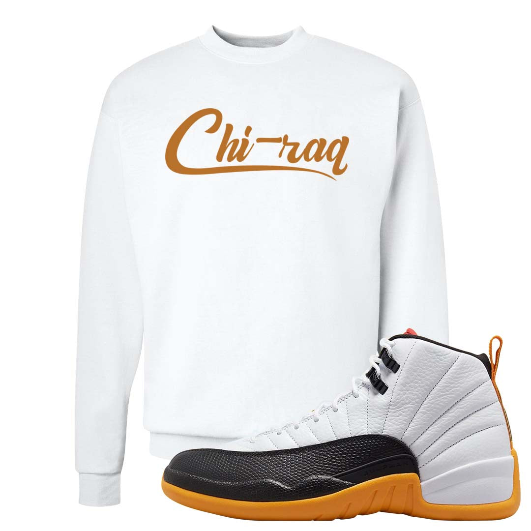 White Black Taxi 12s Crewneck Sweatshirt | Chiraq, White