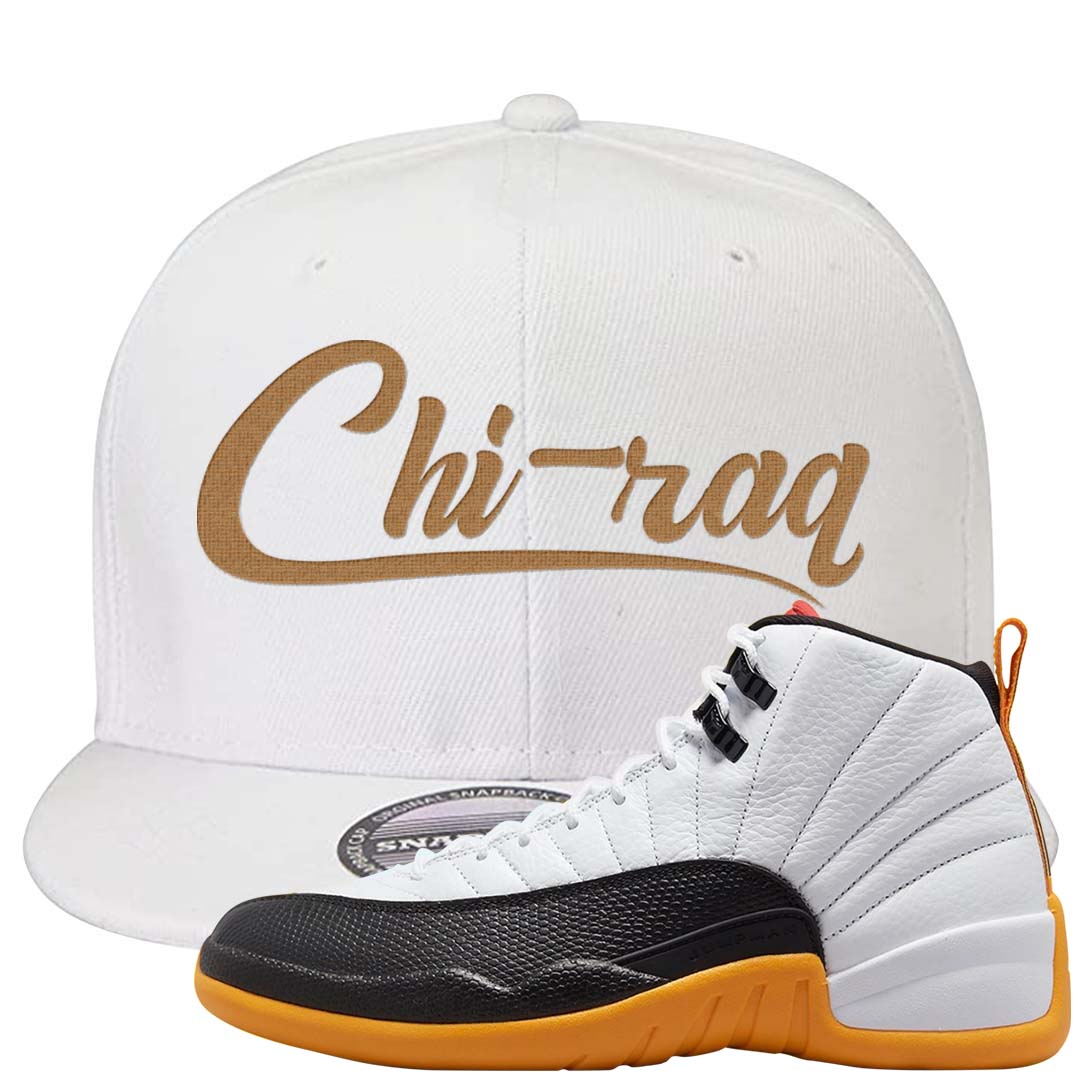 White Black Taxi 12s Snapback Hat | Chiraq, White
