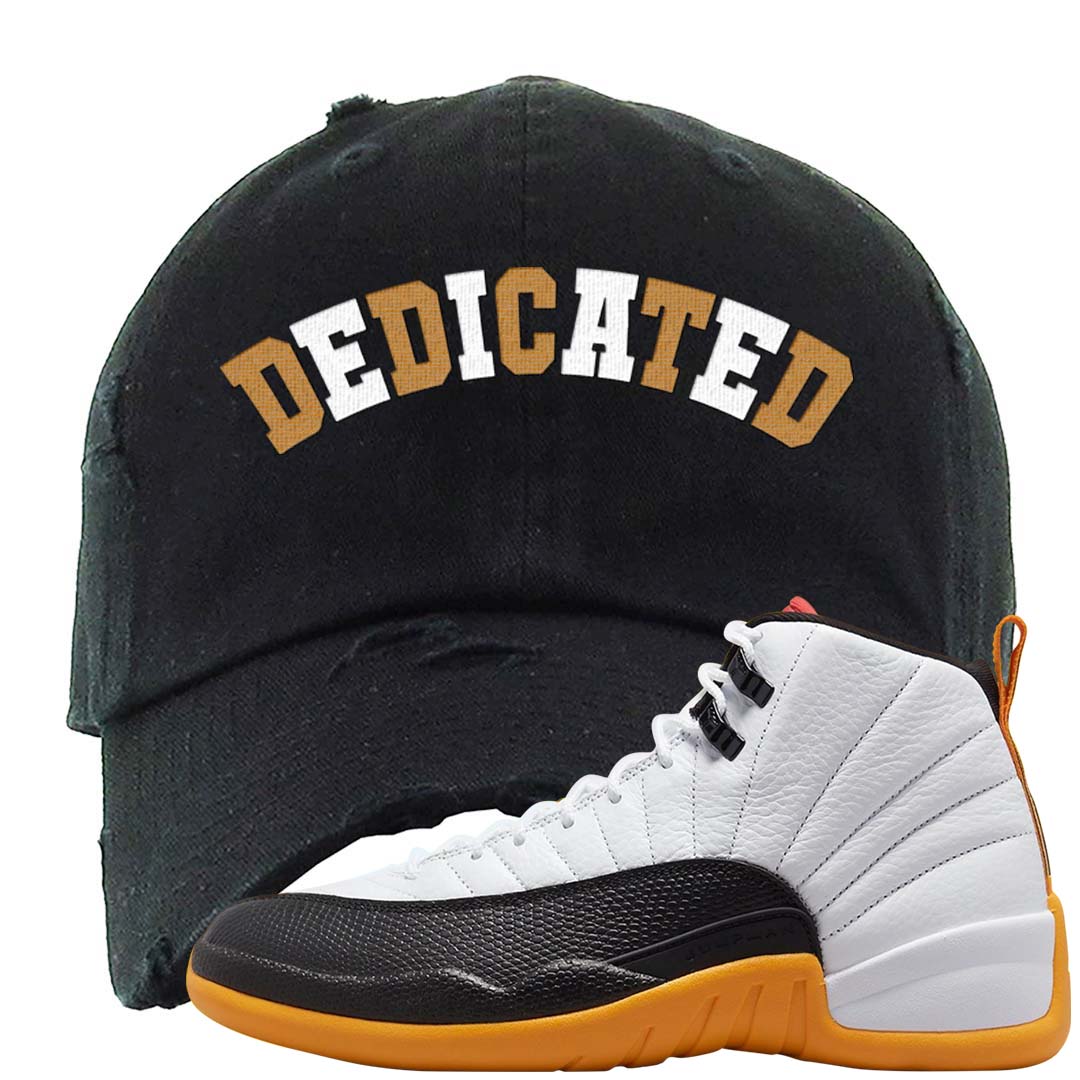 White Black Taxi 12s Distressed Dad Hat | Dedicated, Black