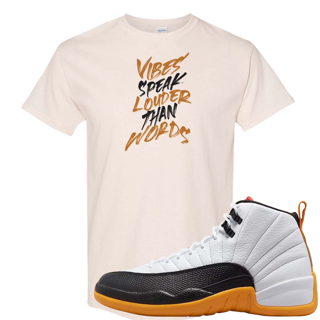 White Black Taxi 12s T Shirt | Vibes Speak Louder Than Words, Natural