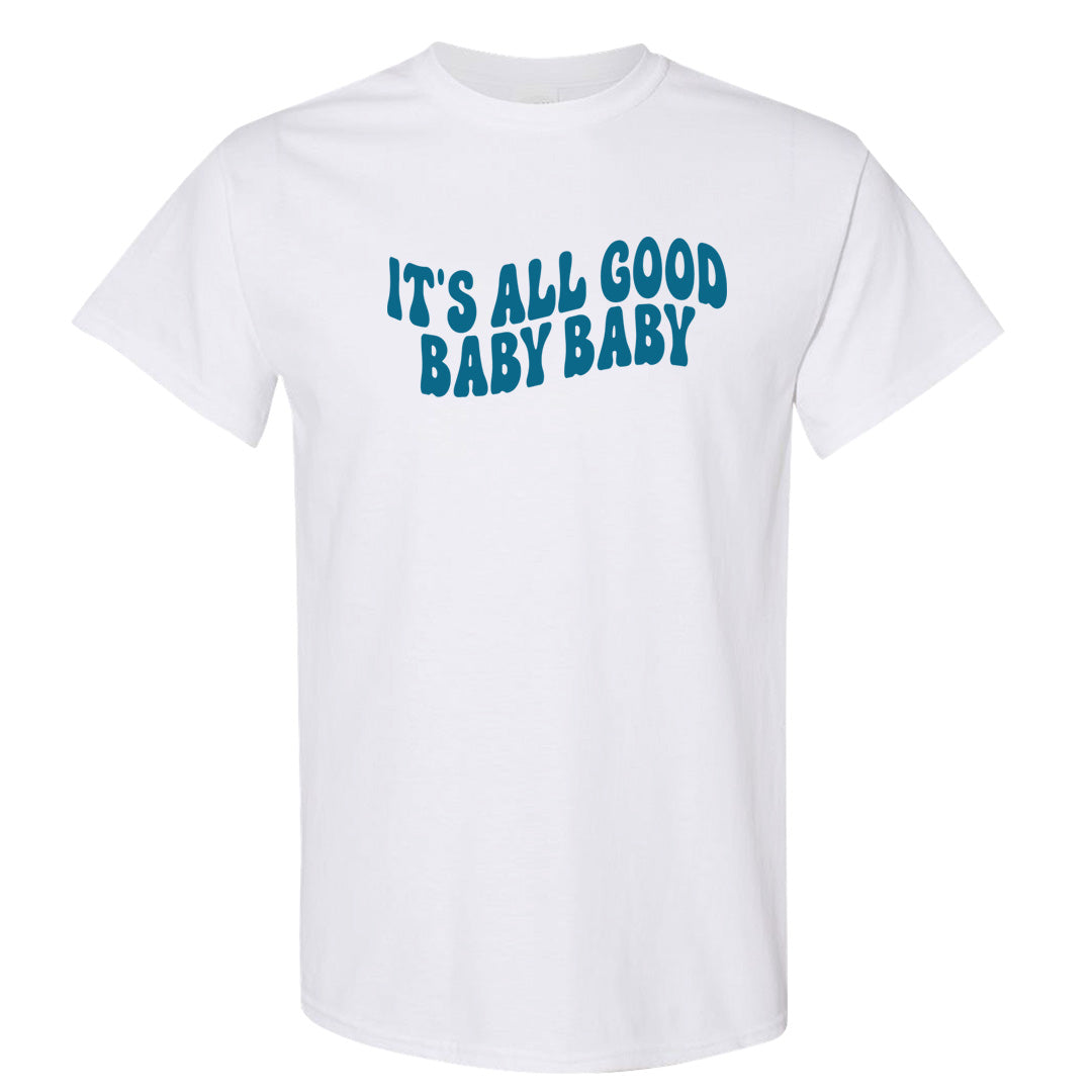 Black University Blue 13s T Shirt | All Good Baby, White