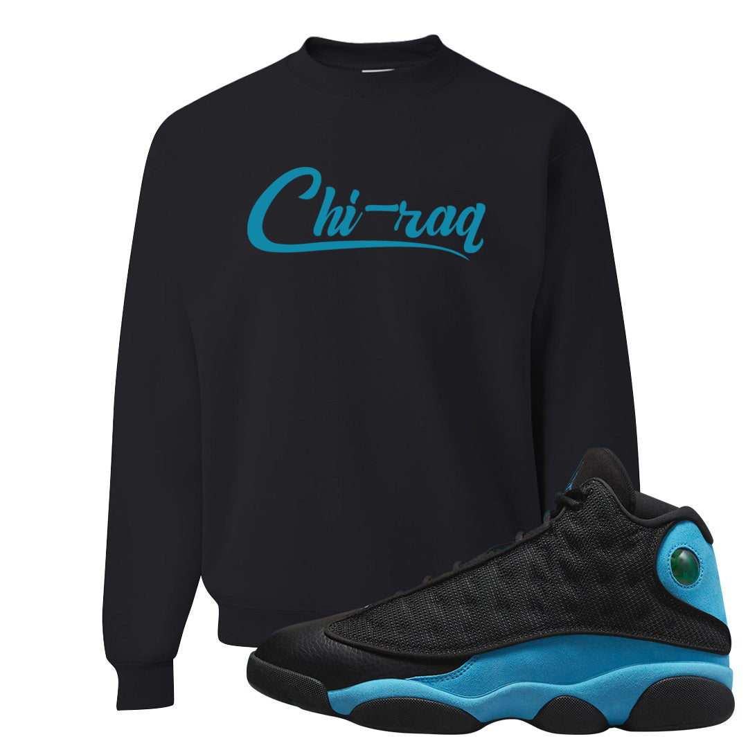 Black University Blue 13s Crewneck Sweatshirt | Chiraq, Black