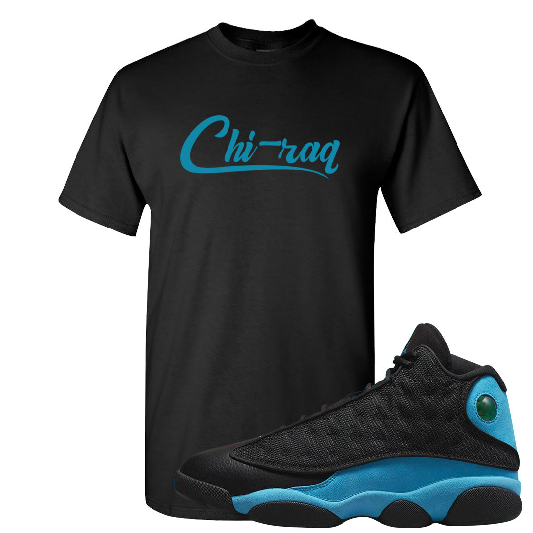 Black University Blue 13s T Shirt | Chiraq, Black