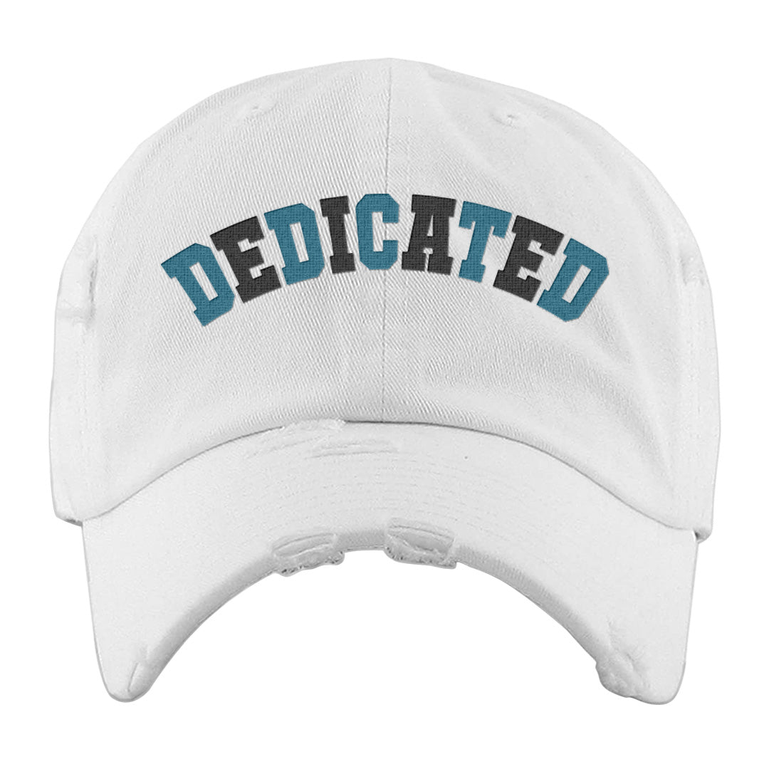 Black University Blue 13s Distressed Dad Hat | Dedicated, White