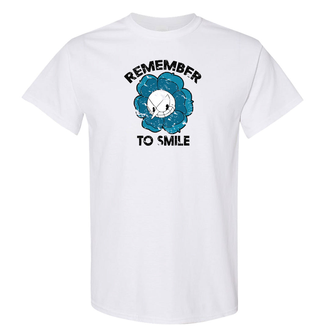 Black University Blue 13s T Shirt | Remember To Smile, White