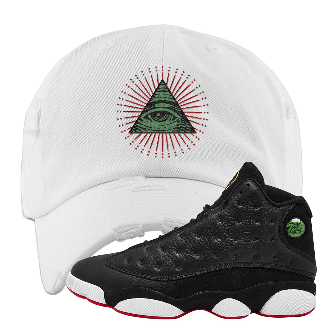 2023 Playoff 13s Distressed Dad Hat | All Seeing Eye, White