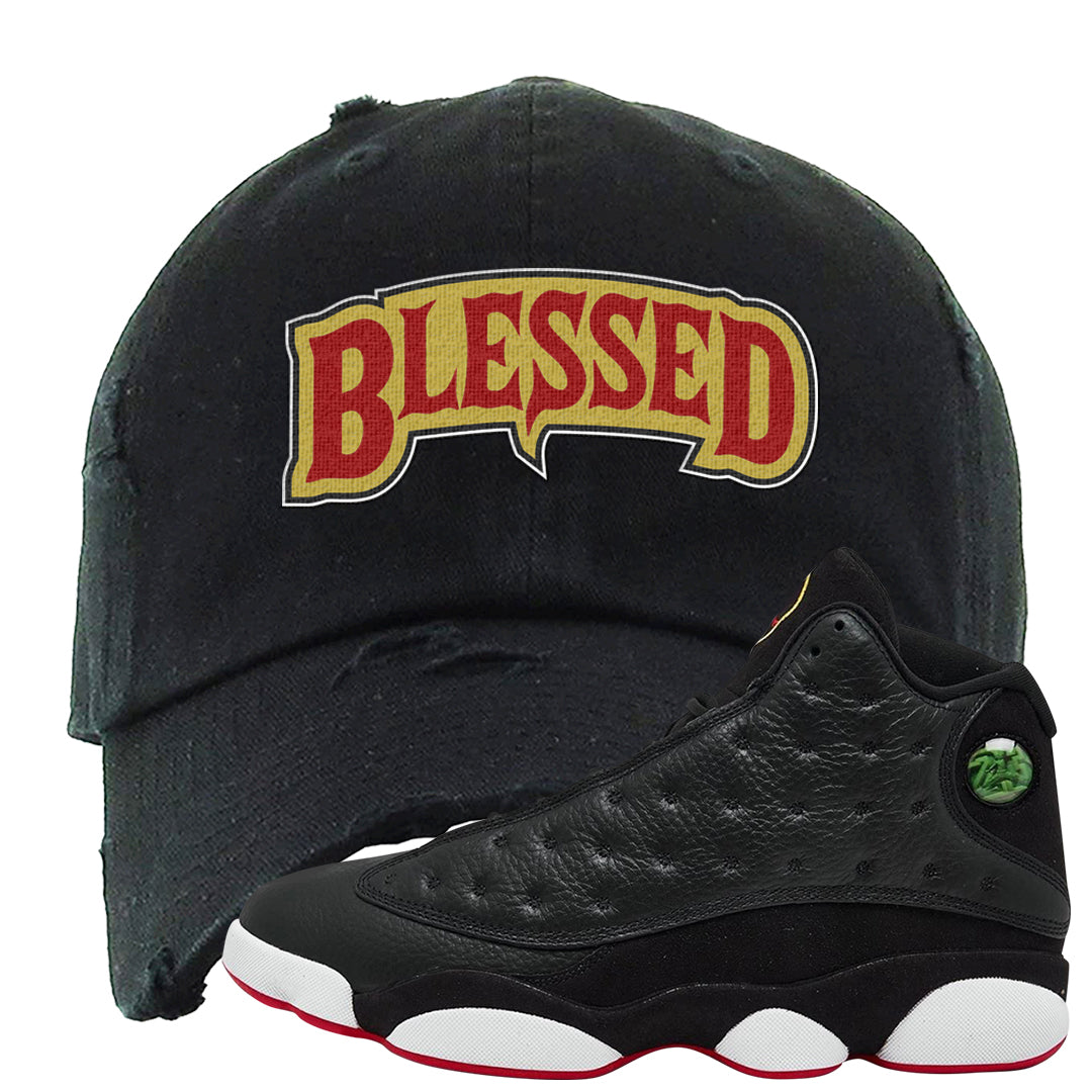 2023 Playoff 13s Distressed Dad Hat | Blessed Arch, Black
