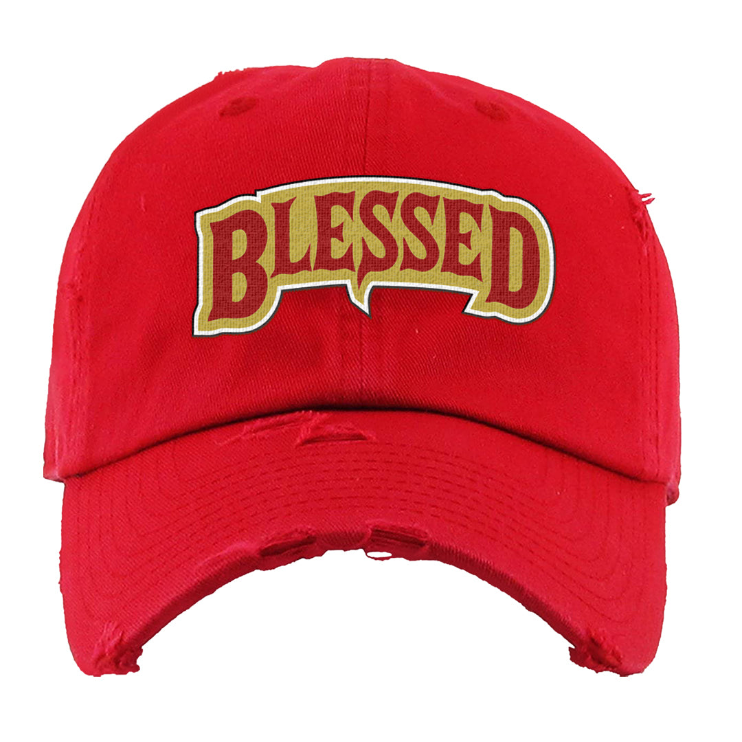 2023 Playoff 13s Distressed Dad Hat | Blessed Arch, Red